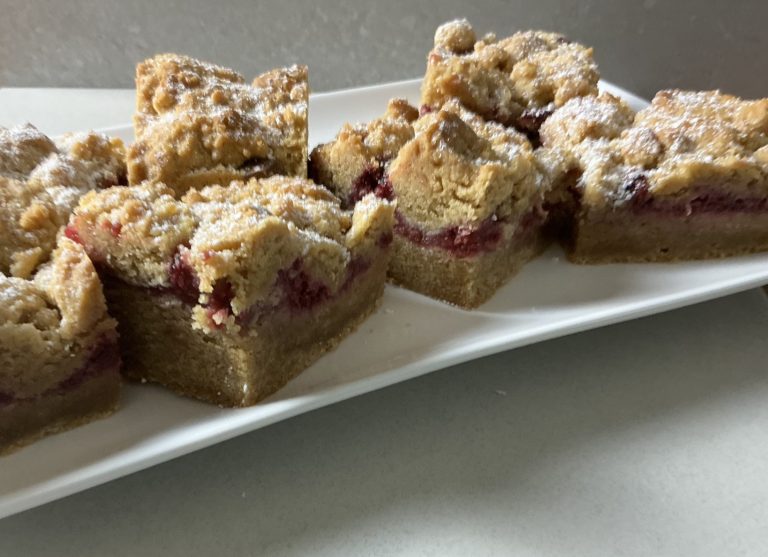 Gluten Free Peanut Butter Raspberry Bars