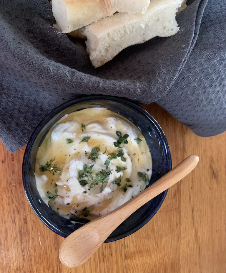 Whipped Goats Cheese with Honey & Thyme