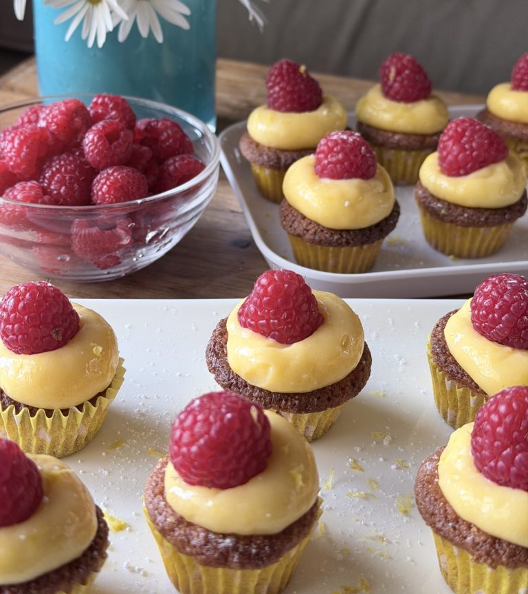 Brown Butter Lemon & Raspberry Mini Cakes