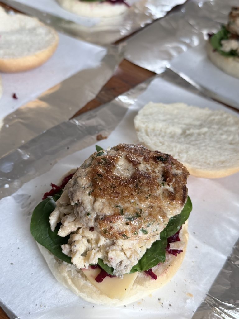 Chicken Sausage & Egg Breakfast Rolls with Beetroot Relish