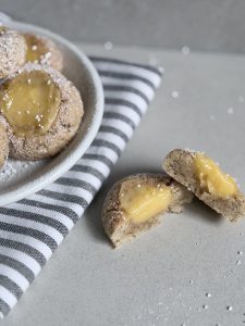 Lemon Curd Almond Macaroon Cookies